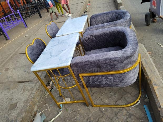 Grey Manicure Styling Chairs And Table - main view