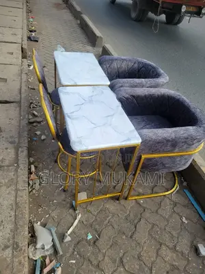 Grey Manicure Chairs And Table