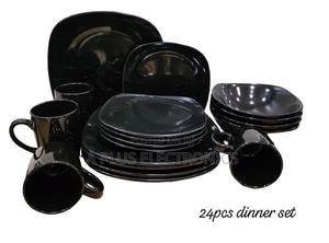 24 PCS Black Dinner Set Square - main view