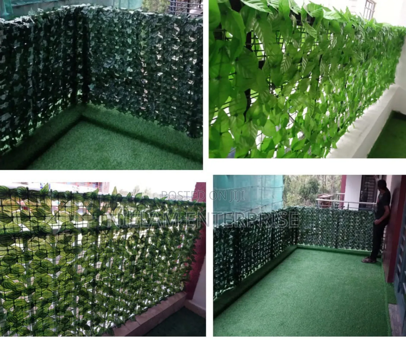 Artificial Dark Green and Light Green Privacy Fences