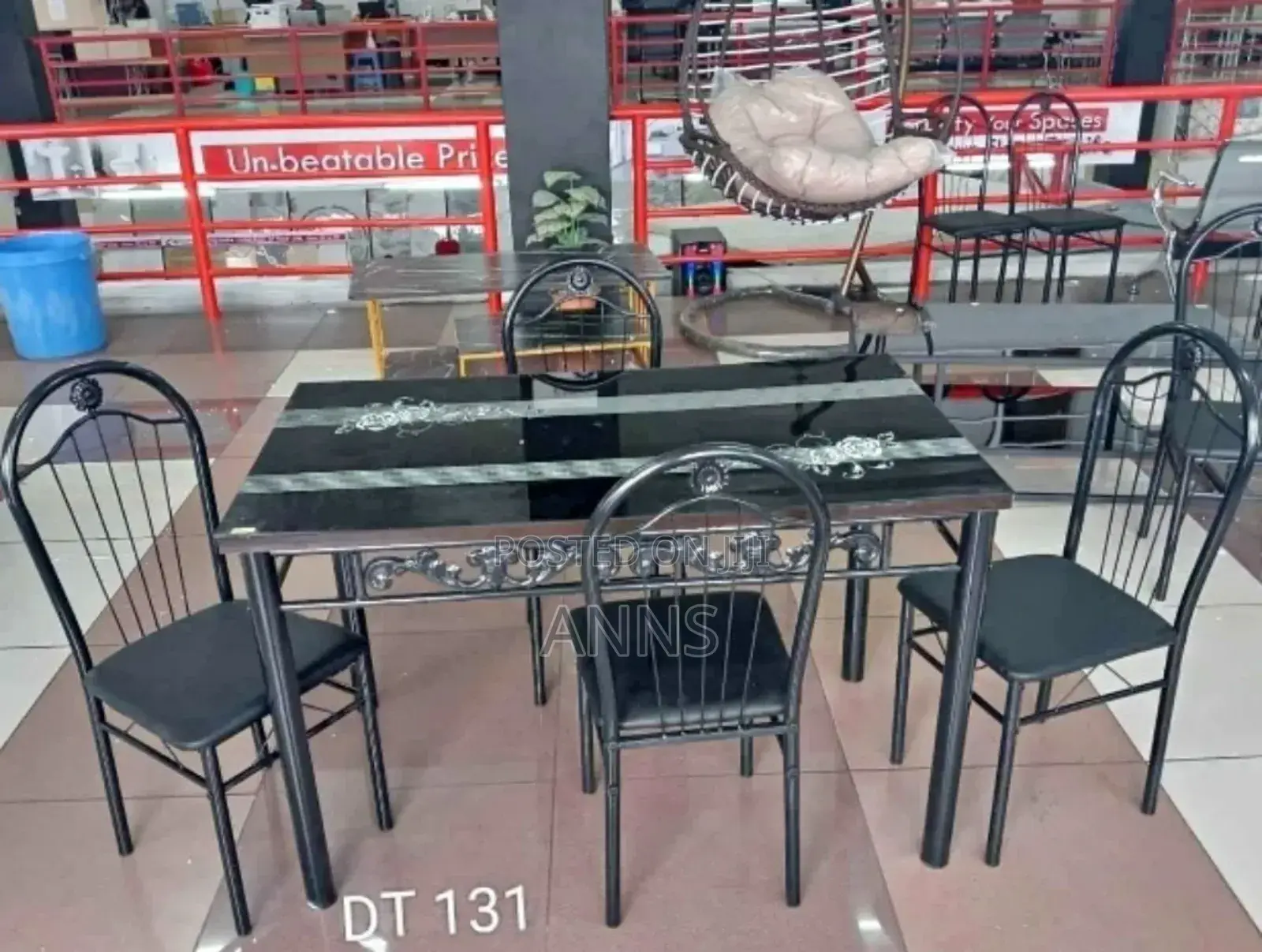 Black 4 Sitter Dinning Table