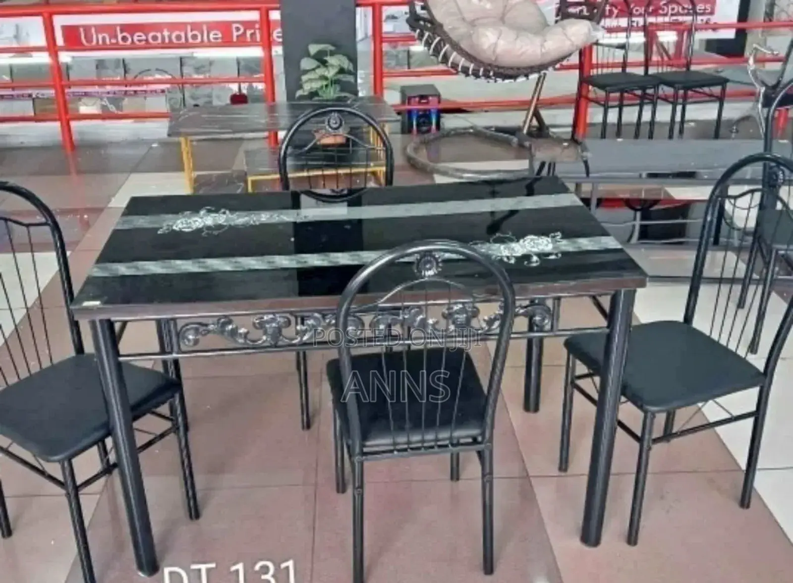Executive Black Dinning Table - 4 Sitter