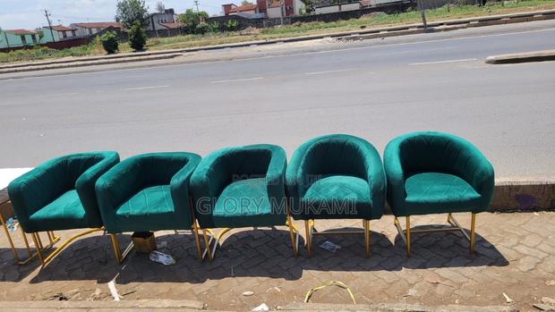 Green Velvet Styling Manicure Chairs - main view