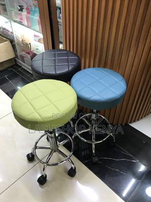 Manicure Stool With Wheels - Height-Adjustable Spa Seat - main view