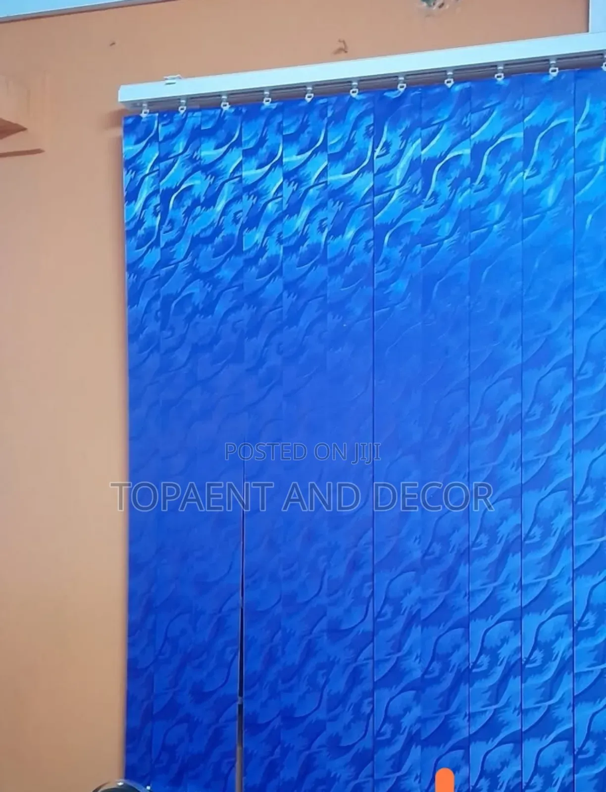 Soft Glow Blue Vertical Office Window Blinds