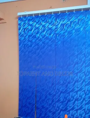 Soft Glow Blue Vertical Office Window Blinds