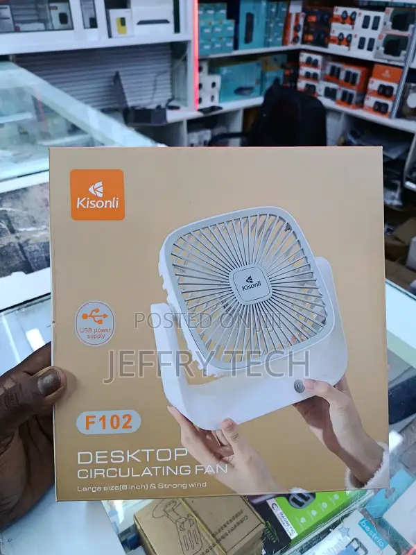 Kisonli F102 Usb Mini Desk Fan – Portable, Ultra-quiet, Adjustable Ang