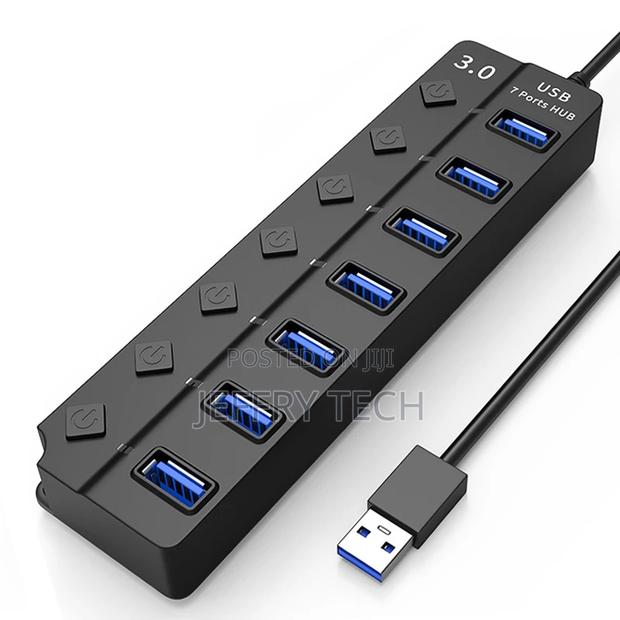 Diamond Button Usb3.0 Splitter Multi-Function 7-Port Hub Expansion Com - thumbnail 3