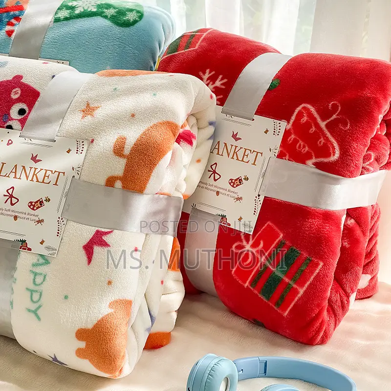 Christmas Fleece Throw Blankets Size: 100*180cm