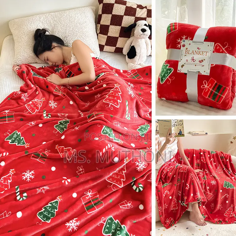 Christmas Fleece Throw Blankets Size: 100*180cm