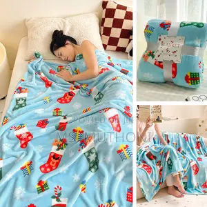 Christmas Fleece Throw Blankets Size: 100*180cm