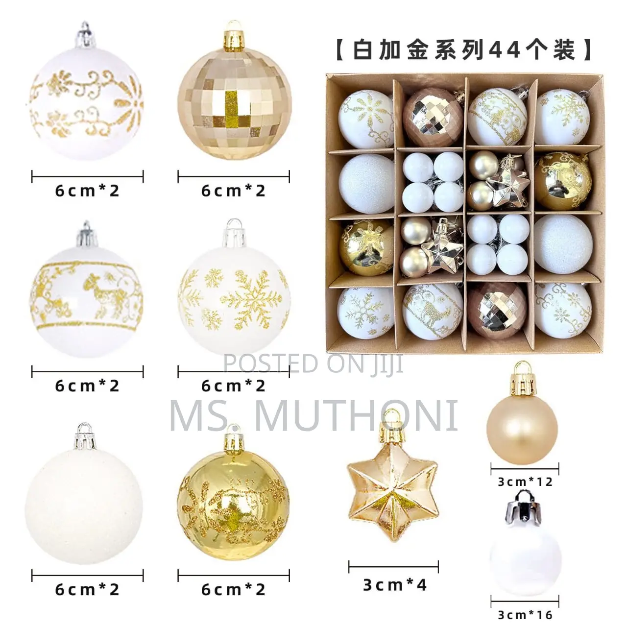36pcs Assorted Christmas Balls  