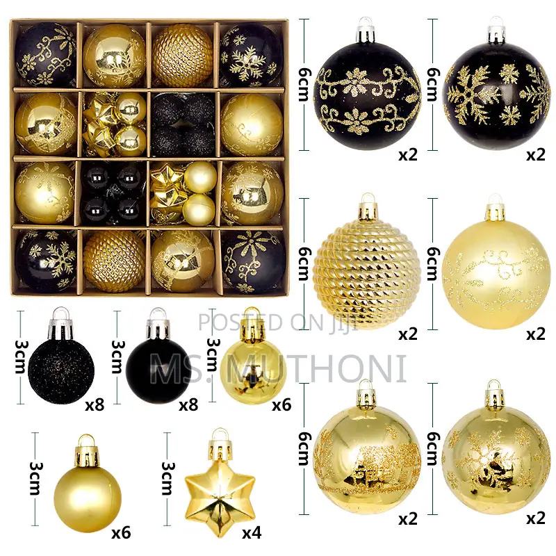 36pcs Assorted Christmas Balls  