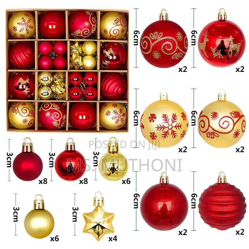 36pcs Assorted Christmas Balls  