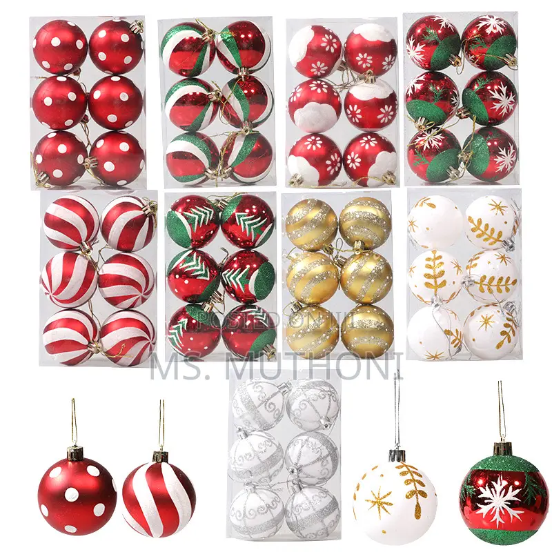 Size 6 Cm Coloured Christmas Balls