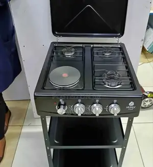 Nunix 3 Gas+1 Electric Standing Cooker With Shelves