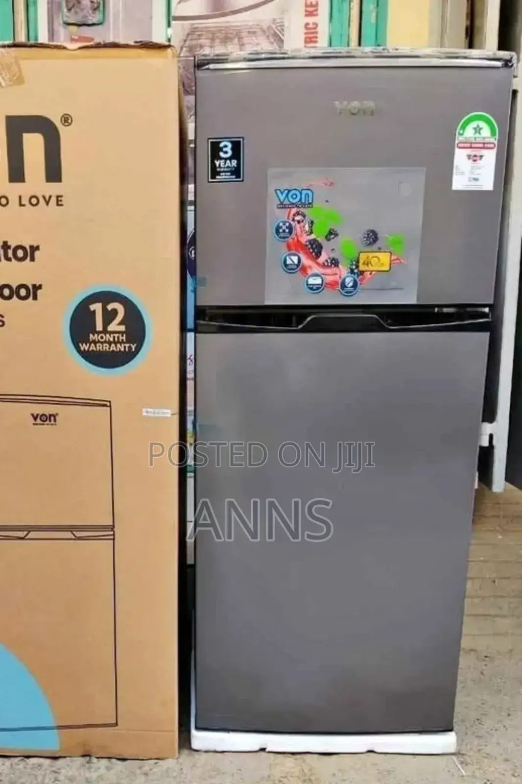 Von 175 Litres Two Door Refrigerator (Grey Body)