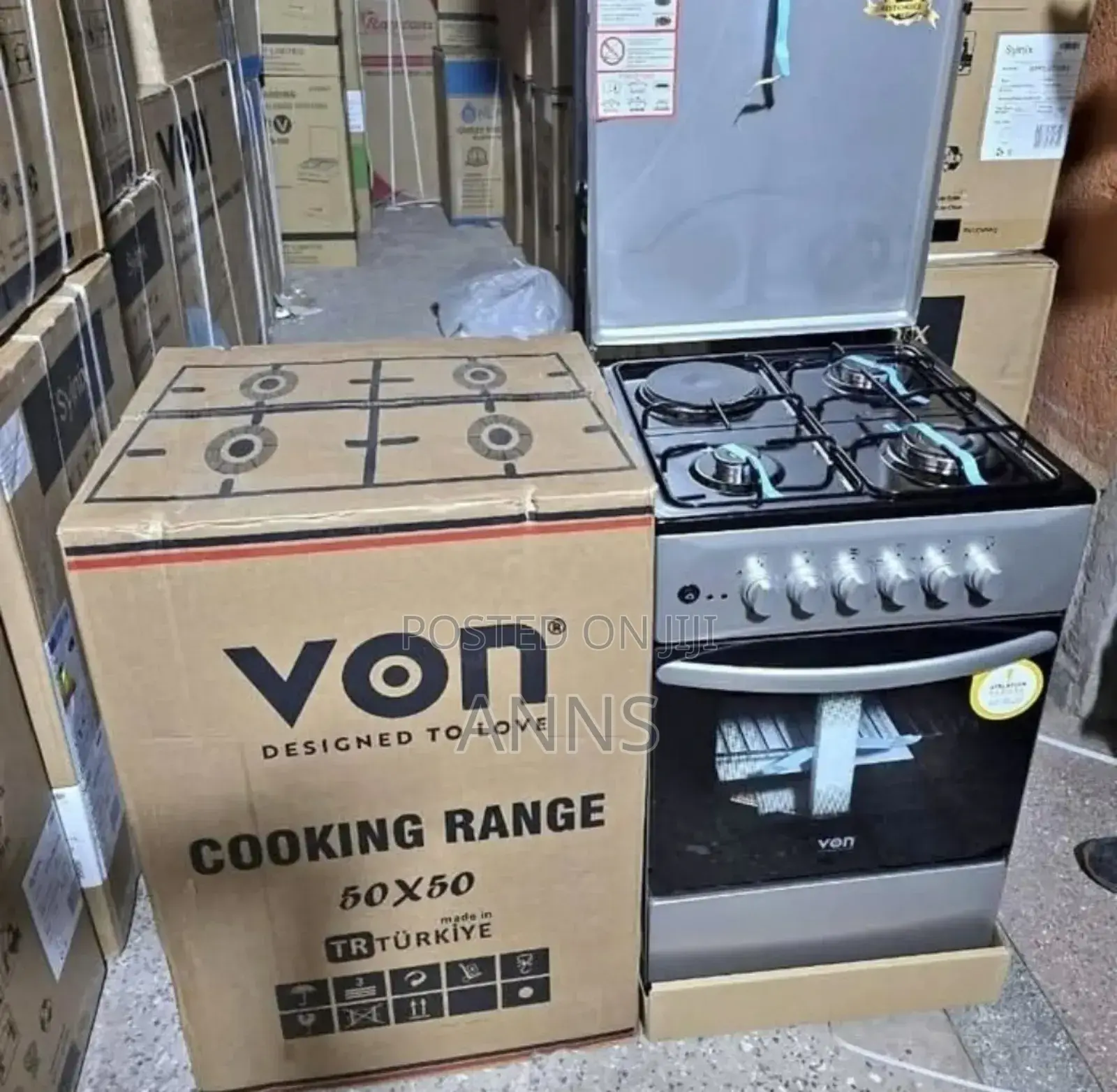 Von 50 by 50 3g + 1 Electric Standing Gas Cooker V3+1