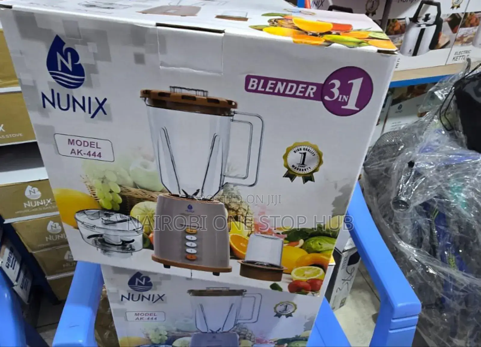 Nunix Ak-444 3-in-1 Blender, Grinder, and Chopper