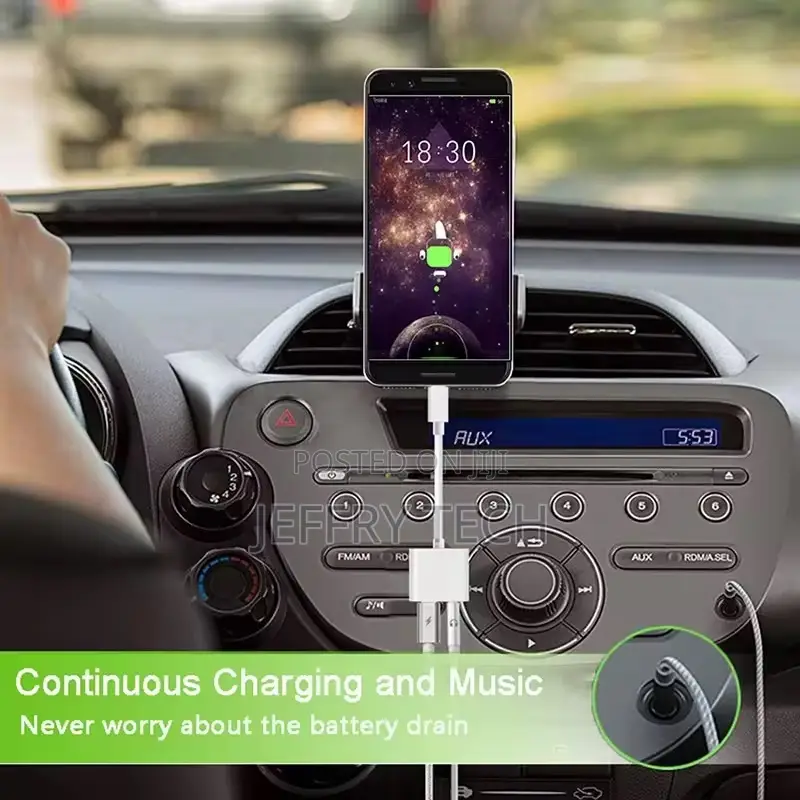 Dual Usb Type C Splitter 2-in-1 Audio Fast Charge 3.5mm Aux Headphone