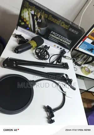 Condenser Microphone Kit With V8 Sound Card