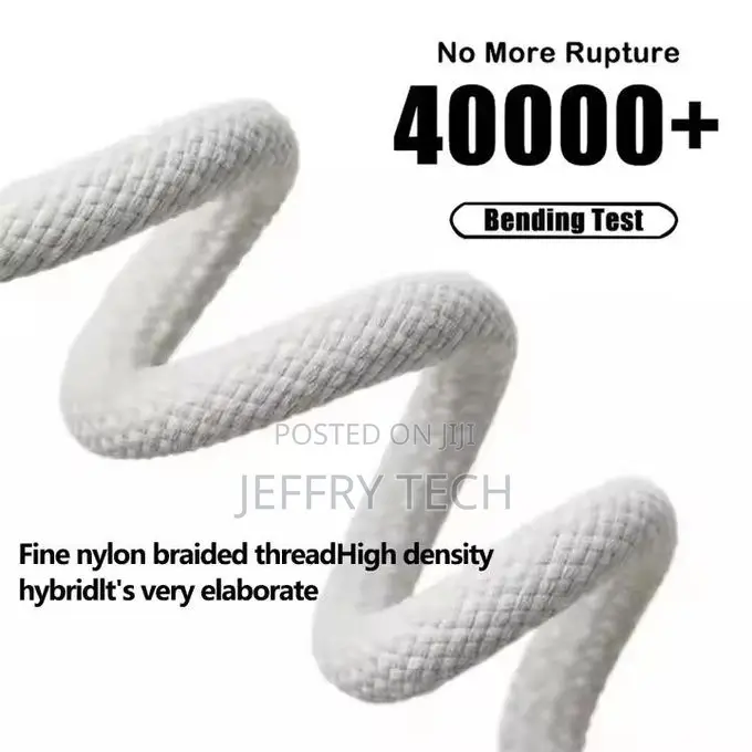Nylon Braided Fast Charging Type C to Type C Charging Cable - 2 Metre