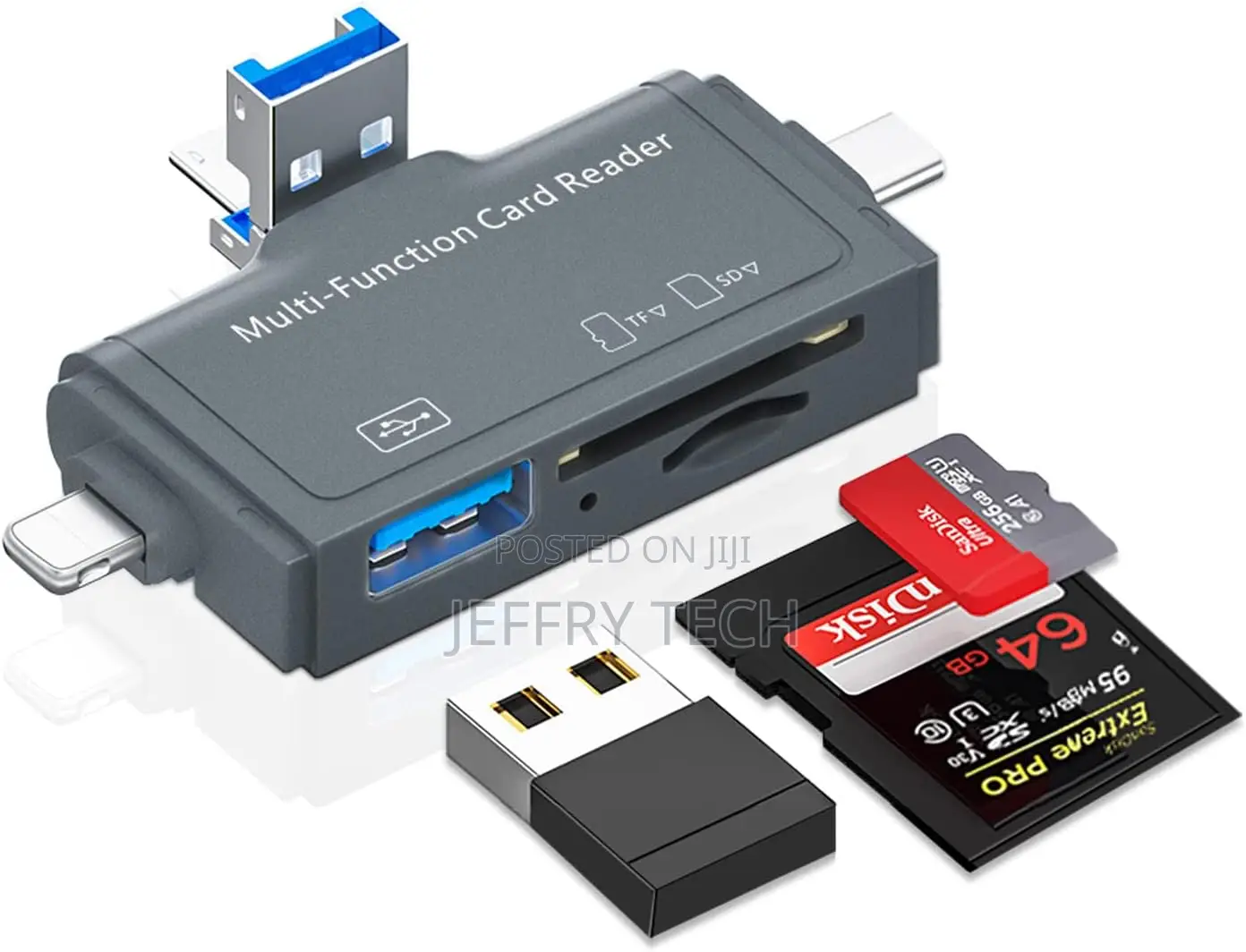 Sd Card Reader, 7 in 1 Portable Otg Usb 3.0 Dual Slot Flash Memory Car