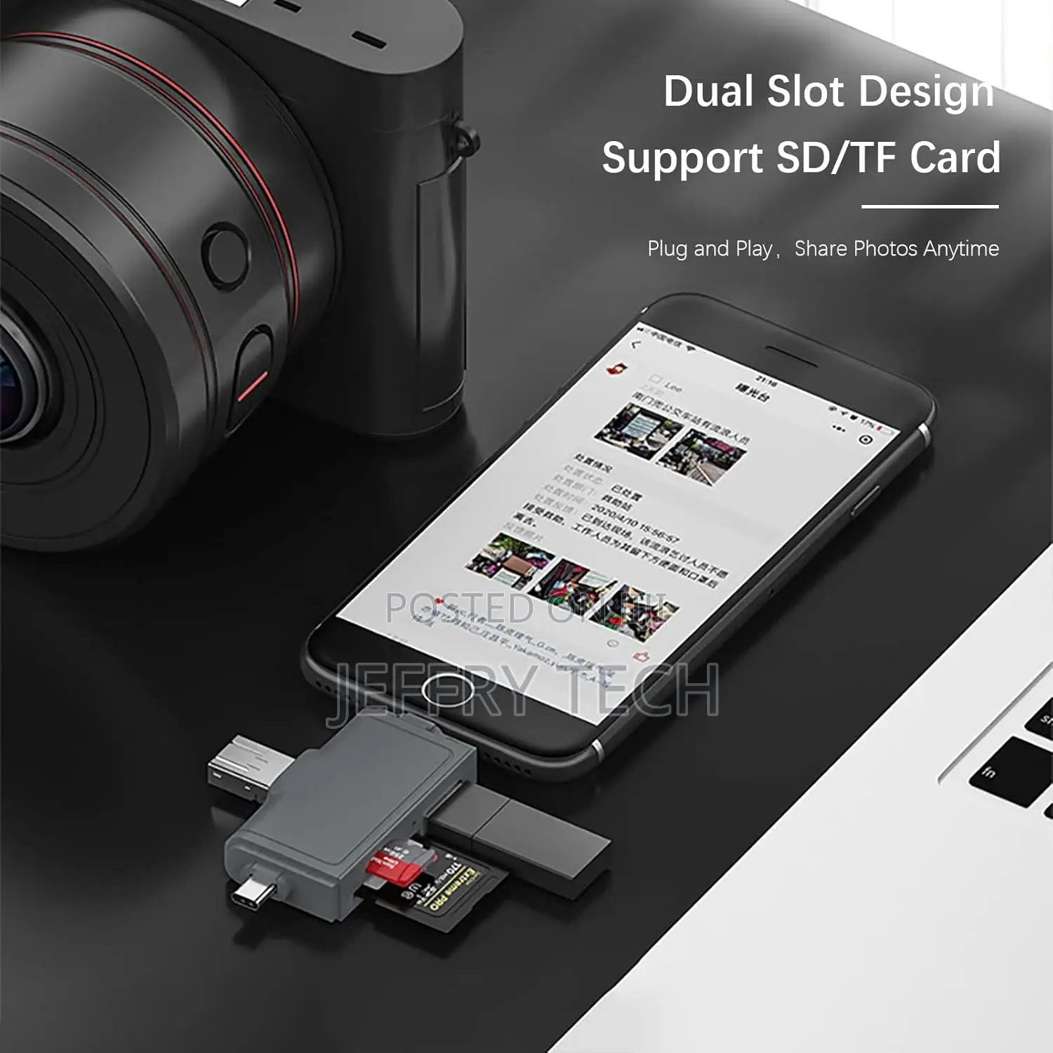 Sd Card Reader, 7 in 1 Portable Otg Usb 3.0 Dual Slot Flash Memory Car