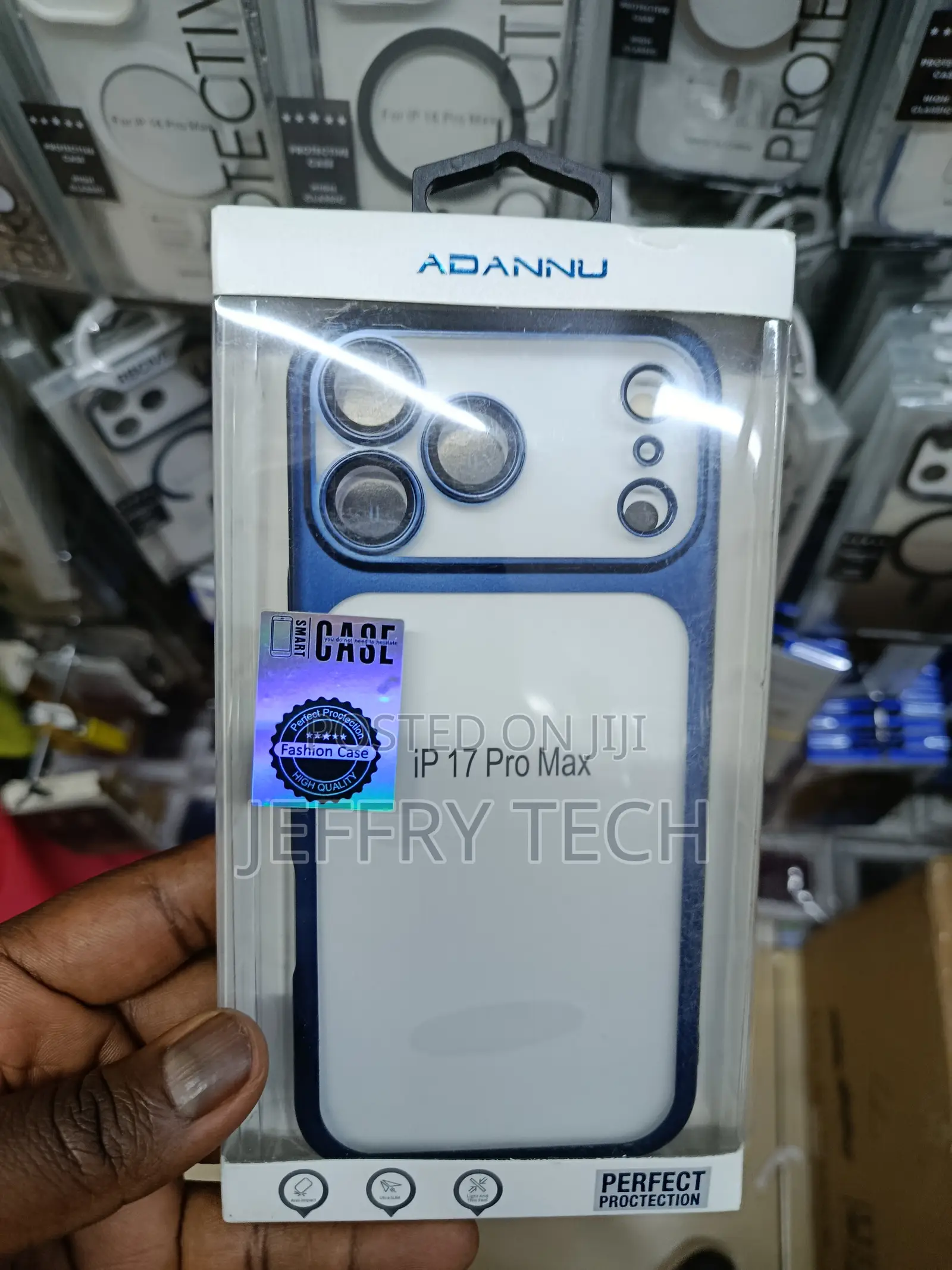 Mikue iPhone 17 Pro Max Transparent Thick 2.0mm Hybrid Case-Blue