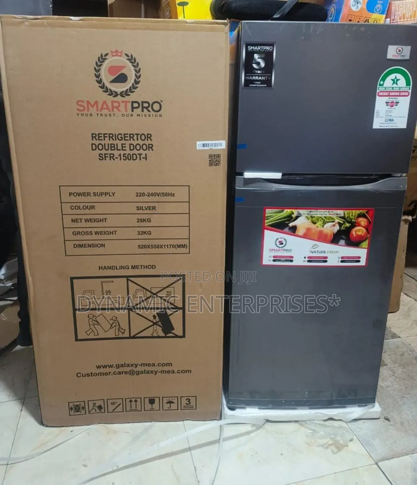 Smart Pro SFR-150dt-I Double Door Refrigerator.