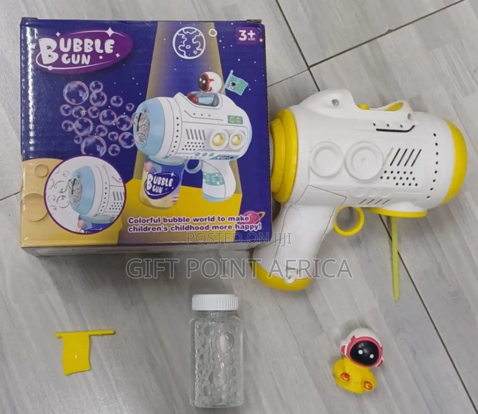Battery Operated Bubble Gun With Inbuilt Bubble Water And Lights