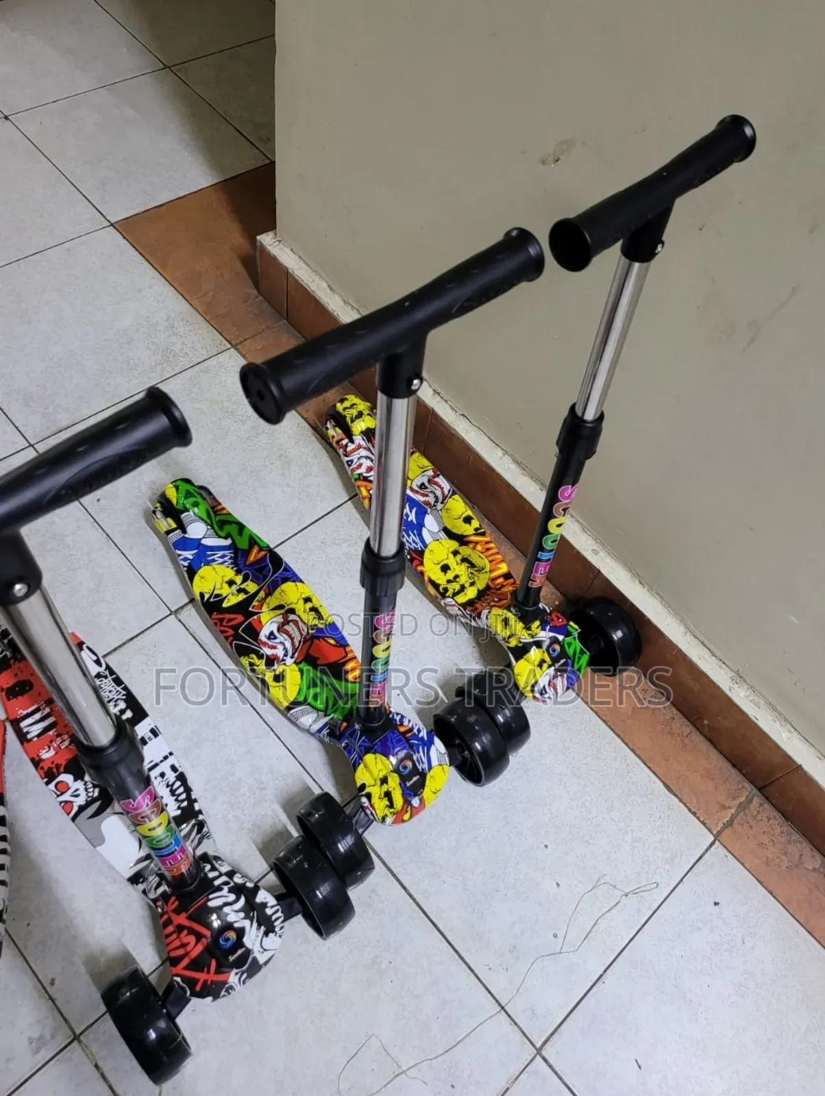 Scooter for Kids Toddlers - 3-Wheel, Adjustable Height, Steering Lock