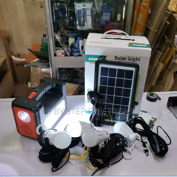 Dat at-9011b Home Solar Lighting Kit With Fm Radio + Usb Phone Charger