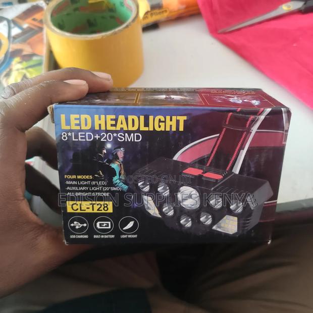 Headlamp Head Torch Camping Flashlight Rechargeable 8 Led Head Lamp - thumbnail 4