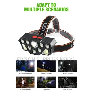 Headlamp Head Torch Camping Flashlight Rechargeable 8 Led Head Lamp