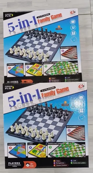 5=In 1 Family Game Set With Chess,Ludo, Draught,Snakes N Ladder