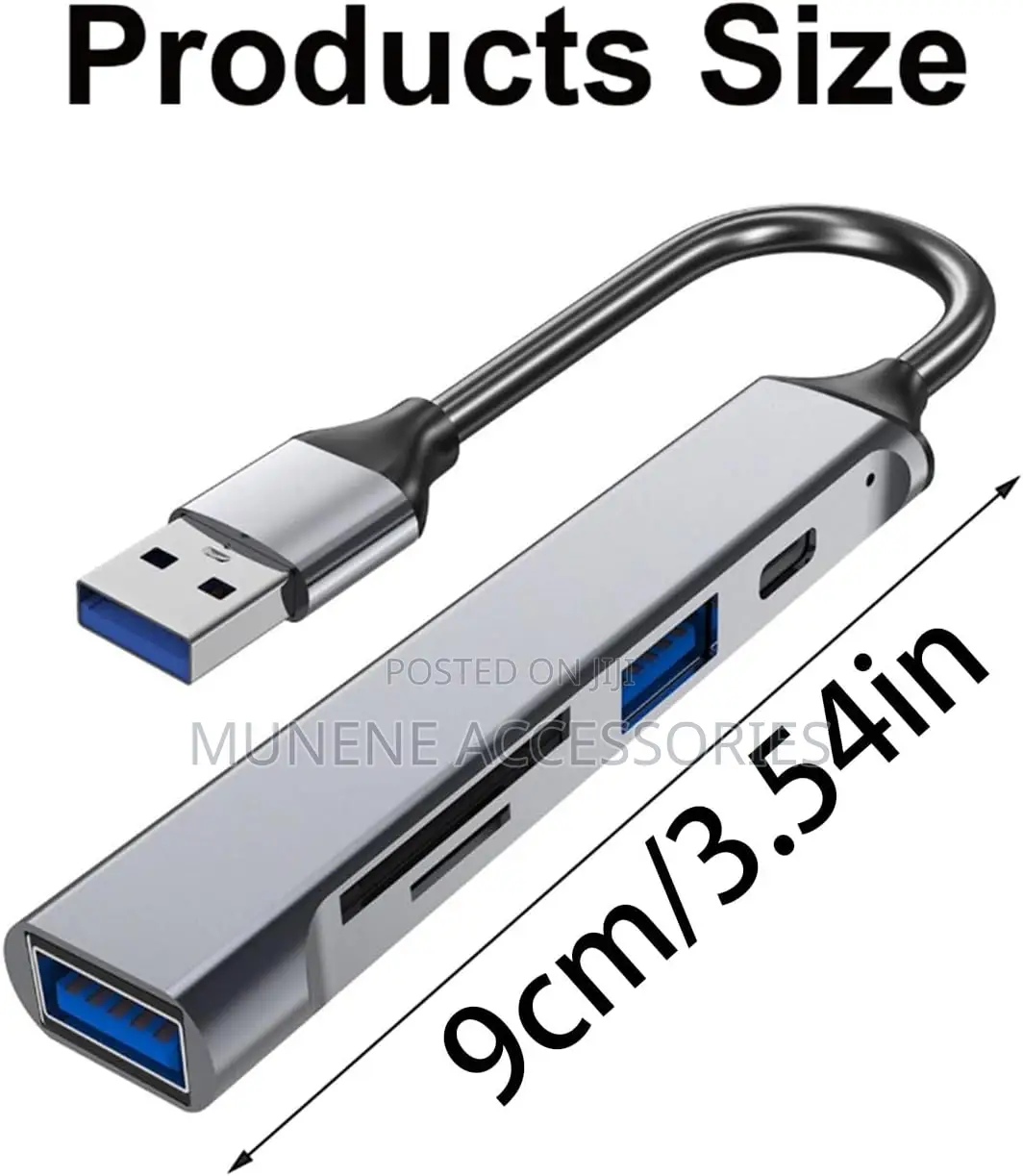 Usb-C Hubs 5 Port Usb Splitter Data Cable Memory Card Adapter