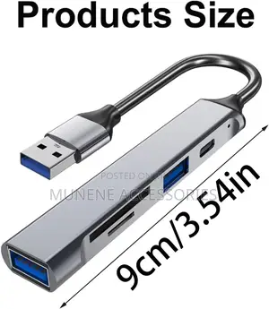 Usb-C Hubs 5 Port Usb Splitter Data Cable Memory Card Adapter