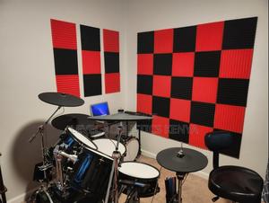 12 Pack Acoustic Foam Panels (Black Red) - thumbnail 2