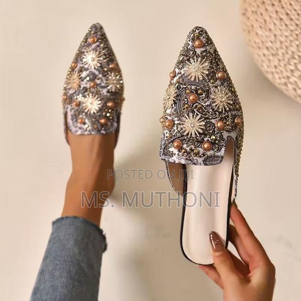 Luxury Women's Decorated Flat Mules Size 36 -40 - thumbnail 2