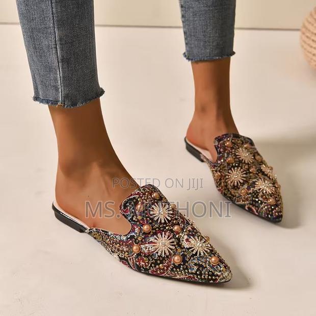 Luxury Women's Decorated Flat Mules Size 36 -40 - thumbnail 6