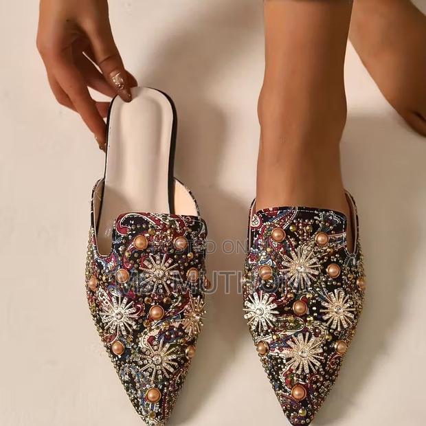 Luxury Women's Decorated Flat Mules Size 36 -40 - thumbnail 3