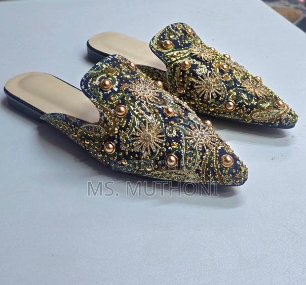 Luxury Women's Decorated Flat Mules Size 36 -40 - thumbnail 7