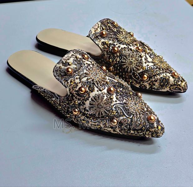 Luxury Women's Decorated Flat Mules Size 36 -40 - thumbnail 5