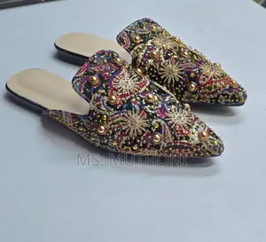 Luxury Women's Decorated Flat Mules Size 36 -40