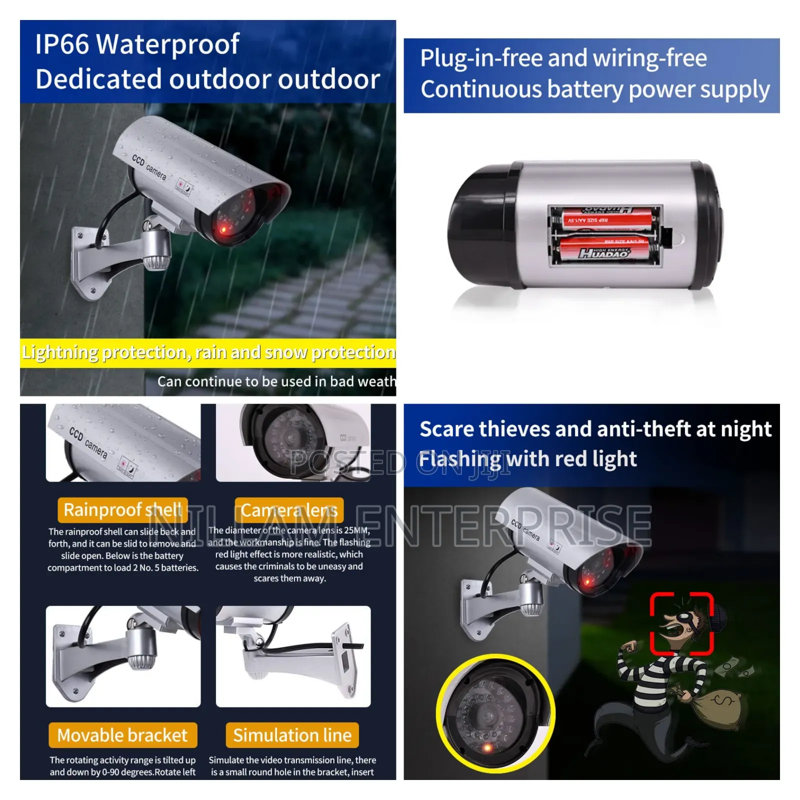 Dummy Wireless Camera Plastic Fake CCTV Camera