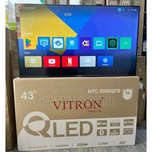 *Vitron 43" Qled Smart Android Frameless With Bluetooth