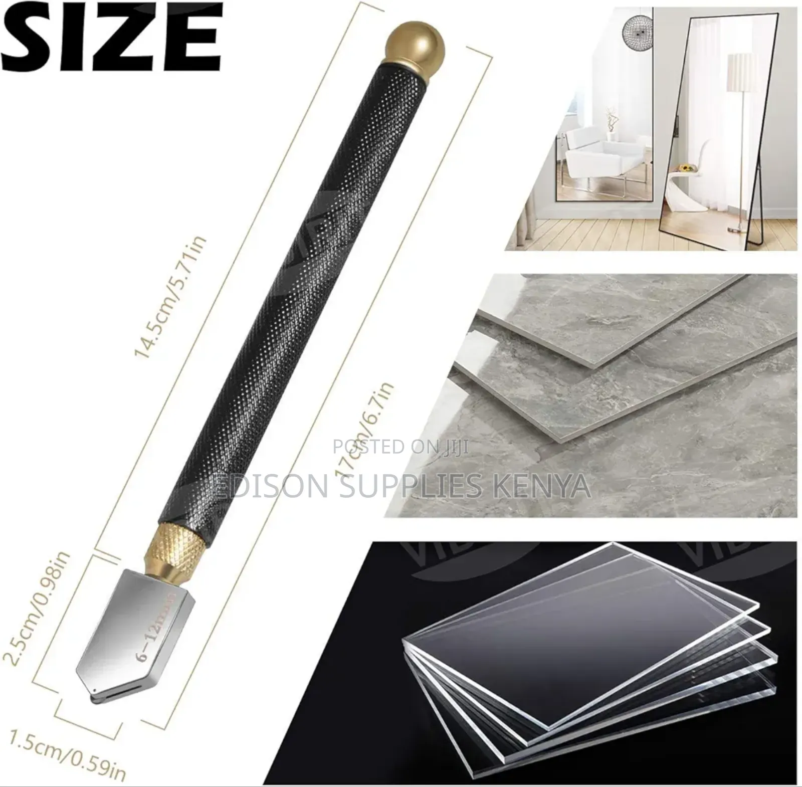 Glass Cutters 5pcs Set Changeable Cutting Blades Heavy Duty