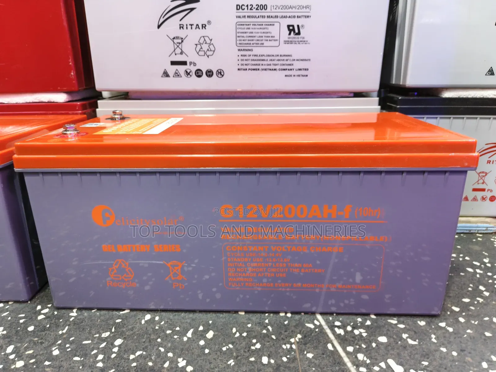 Back in Stock Felicity 12v 200ah Rechargeable Solar Gel Battery