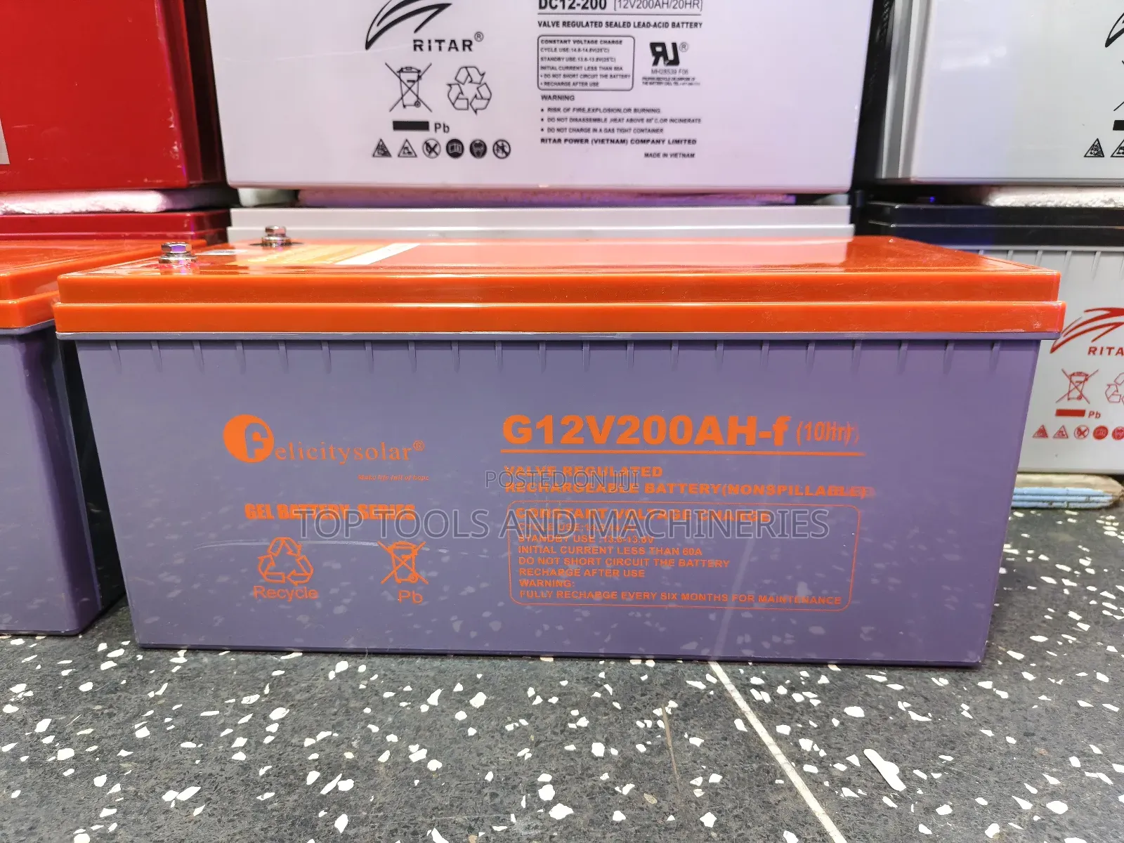 Felicity 12v 200ah Rechargeable Solar Gel Battery
